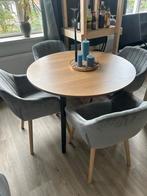 Vier Grijze eetkamerstoelen jysk, Ophalen, Zo goed als nieuw, Rechthoekig, 50 tot 100 cm