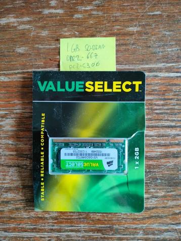 Corsair ValueSelect VS1GSDS667D2 1GB laptopgeheugen beschikbaar voor biedingen