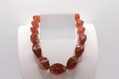 ketting vintage Baltisch amber, Sieraden, Tassen en Uiterlijk, Kettingen, Zo goed als nieuw, Steen of Mineraal, Overige kleuren