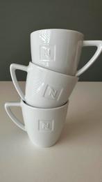 Nespresso wit porseleinen kopjes (3), Ophalen of Verzenden, Zo goed als nieuw, Overige stijlen, Kop(pen) en/of Schotel(s)