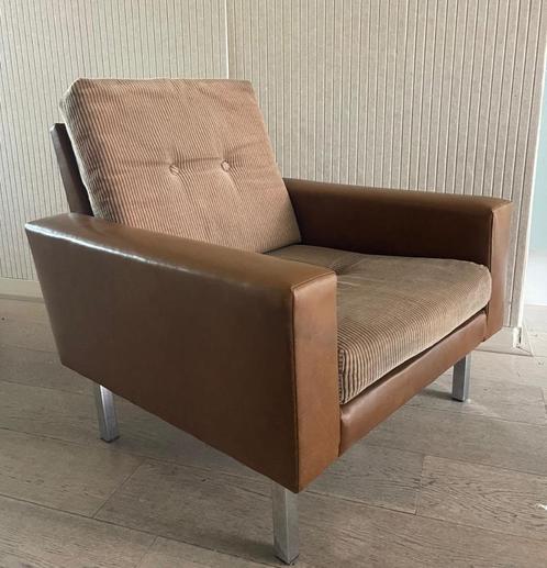 Fauteuil vintage jaren 60 George Nelson/Herman Miller, Huis en Inrichting, Stoelen, Gebruikt, Eén, Stof, Overige materialen, Bruin