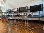 Vintage stoelen- zwart leer - Bauhaus-stijl - buisframe, Ophalen, Zo goed als nieuw, Zwart, Leer
