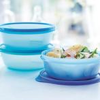 Tupperware Ruimteschaaltjes 600 ml Blauw Set van 3 Nieuw, Ophalen of Verzenden, Nieuw, Blauw, Bak of Kom