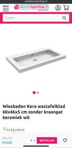 Wastafelblad Wiesbaden Kera 60x46x5 cm, Doe-het-zelf en Verbouw, Sanitair, Verzenden, Nieuw, Wastafel