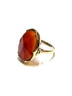 14k gouden ring met een carneool, -, -, Ophalen of Verzenden, Dame