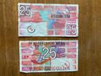 Twee 25 gulden briefjes roodborstje oud geld cash contant, Postzegels en Munten, Bankbiljetten | Nederland, Ophalen of Verzenden