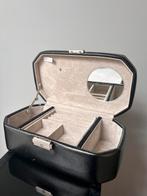 PUCCINI VINTAGE ECHT LEREN ZWARTE SIERADENKIST SIERADENDOOS, Sieraden, Tassen en Uiterlijk, Beautycases, Ophalen of Verzenden