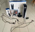 Playstation 5 met doos, oplaadstation, 1 controller, 2 games, Spelcomputers en Games, Spelcomputers | Sony PlayStation 5, Ophalen of Verzenden