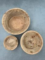 Mango houten schalen (Xenos), Huis en Inrichting, Woonaccessoires | Schalen en Manden, Ophalen, Schaal, Rond, Zo goed als nieuw
