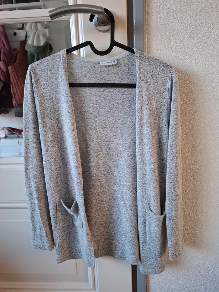 Grijze meisjes openvest Name-it 134, Kinderen en Baby's, Kinderkleding | Maat 140, Zo goed als nieuw, Meisje, Trui of Vest, Ophalen of Verzenden