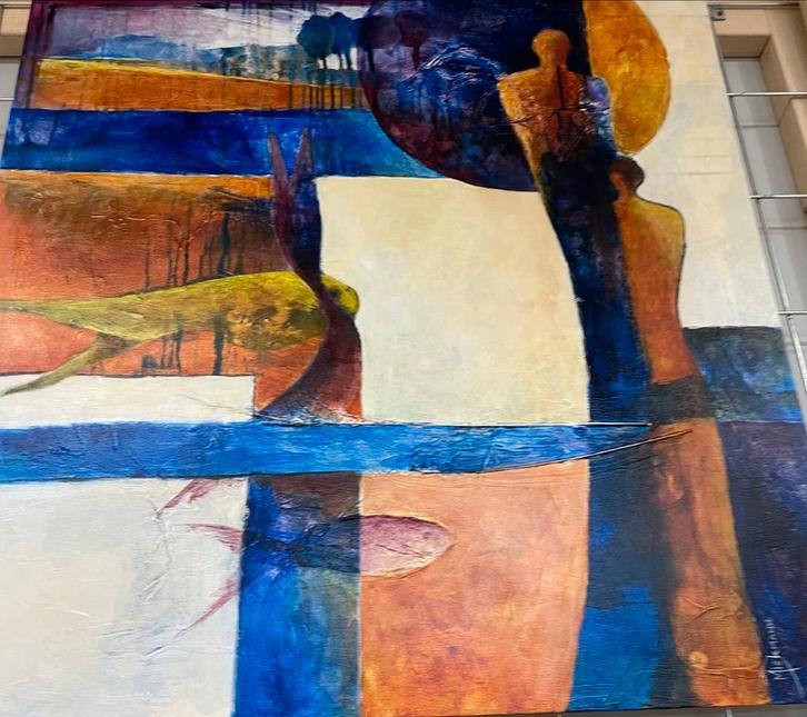 Bijzonder schilderij gesigneerd., Antiek en Kunst, Kunst | Schilderijen | Klassiek, Ophalen of Verzenden