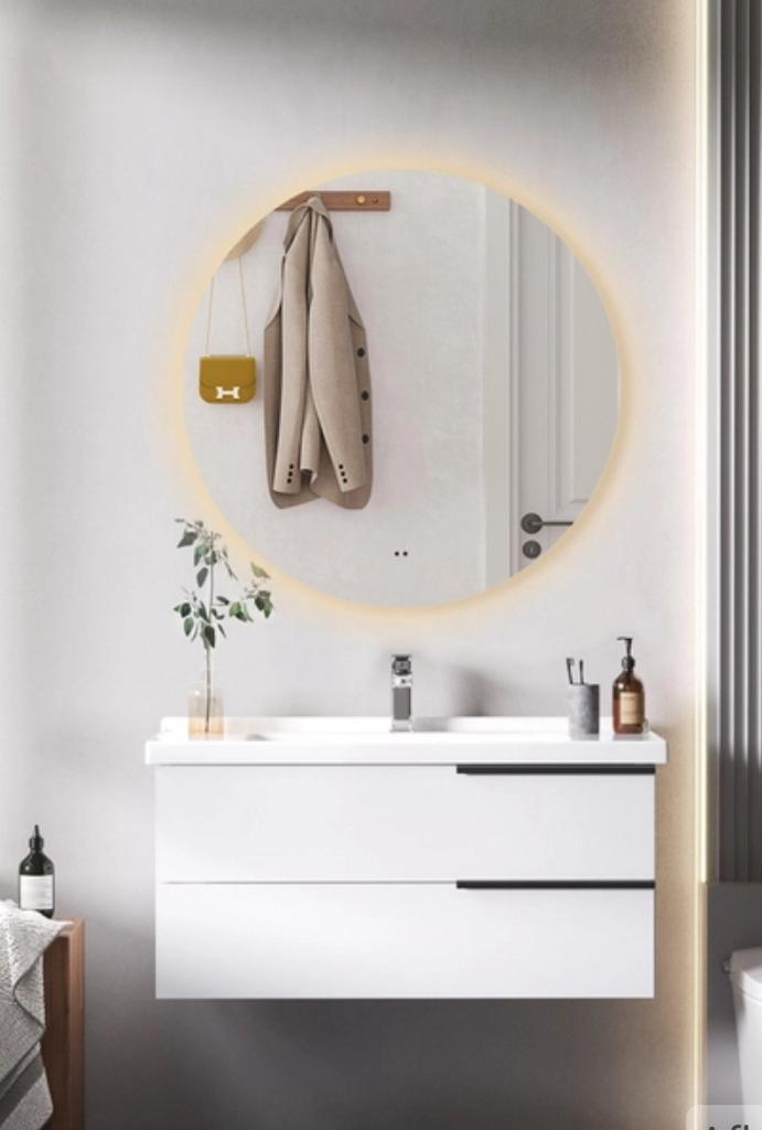 Nieuw Badkamer spiegel rond 80cm, Doe-het-zelf en Verbouw, Sanitair, Nieuw, Toilet, Glas, Ophalen