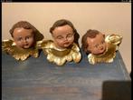 Set van 3 Handgesneden Tiroler Engeltjes brocante, Diversen, Kerst, Ophalen of Verzenden