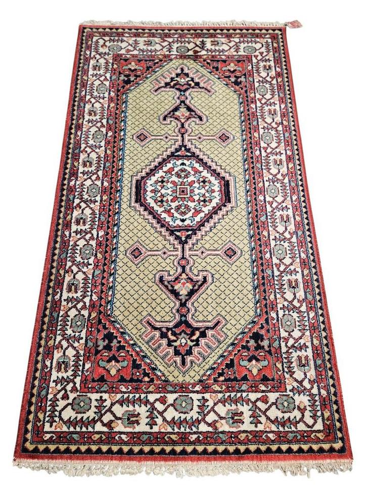 Vintage Perzisch wol Ardebil vloerkleed medallion 99x179cm, Huis en Inrichting, Stoffering | Tapijten en Kleden, Gebruikt, 50 tot 100 cm