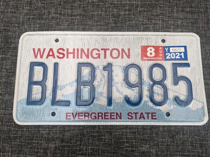 Kentekenplaat Washington USA Nummerplaat nummerbord License, Verzamelen, Automerken, Motoren en Formule 1, Gebruikt, Auto's, Ophalen of Verzenden