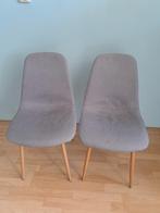 2 grijze eetkamer stoelen, Huis en Inrichting, Stoelen, Ophalen, Zo goed als nieuw, Grijs