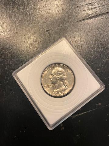Zilveren Quarter Dollar 1958 - Prachtige Staat! beschikbaar voor biedingen