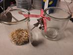 2 glazen potten, Ophalen of Verzenden, Zo goed als nieuw, Glas, Pot, Bus of Blik