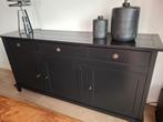 Mat zwarte dressoir, Ophalen, Gebruikt, 150 tot 200 cm, Met lade(s)