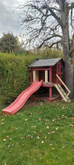 GRATIS Boomhut speelhuis met glijbaan en zandbak, Kinderen en Baby's, Speelgoed | Buiten | Speelhuisjes, Ophalen, Gebruikt, Hout