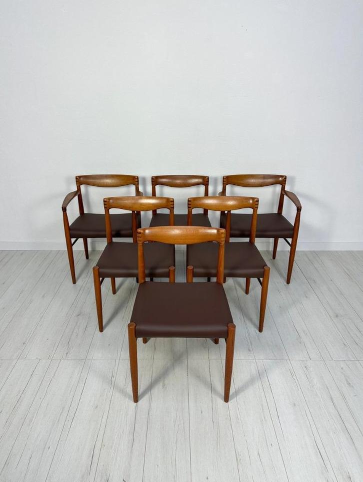 6x Vintage Deens Bramin Eetkamerstoelen Design Retro Teak, Huis en Inrichting, Stoelen, Zo goed als nieuw, Vijf, Zes of meer stoelen