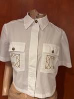 Elisabetta Franchi blouse goudkleurige kettinkjes M ZGAN, Maat 38/40 (M), Elisabetta Franchi, Wit, Ophalen of Verzenden