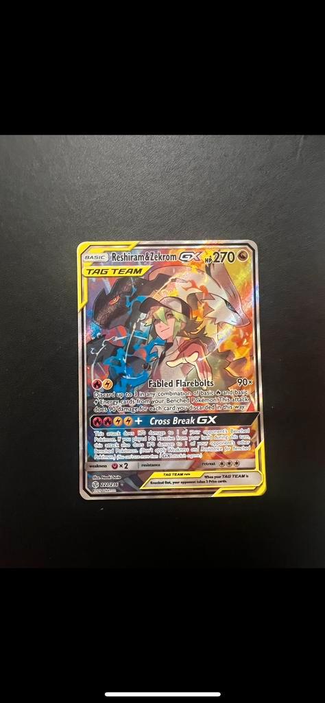 Reshiram & Zekrom GX – Cosmic Eclipse – #222/236, Hobby en Vrije tijd, Verzamelkaartspellen | Pokémon, Zo goed als nieuw, Ophalen of Verzenden
