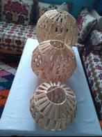 Raffia Hanglampen set naturel., Verzenden, Nieuw, Metaal, Minder dan 50 cm