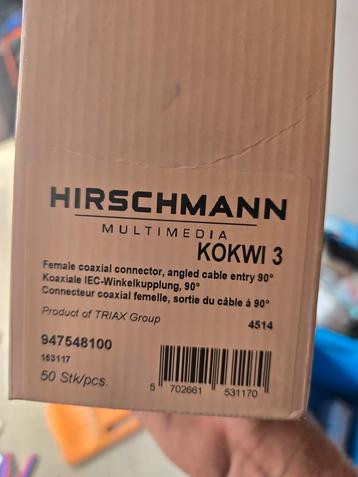 Hirschmann KOKWI 3 Female haakse IEC connector

Doos vol beschikbaar voor biedingen