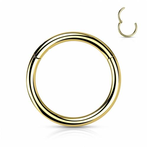 piercing titanium ring high quality 0.8 x 10 mm gold plated, Sieraden, Tassen en Uiterlijk, Piercings, Nieuw, Oor- of Traguspiercing