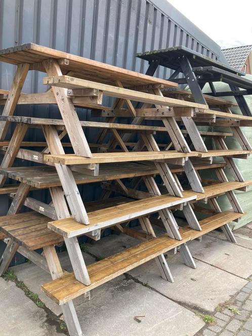 Picknicktafels groot en klein kan bezorgd in de buurt, Tuin en Terras, Picknicktafels, Zo goed als nieuw, Rechthoekig, Hout, Kinderpicknicktafel