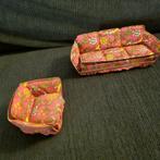 Miniatuur bank Lundby bank en fauteuil Vintage poppenhuis, Ophalen of Verzenden, Zo goed als nieuw, Poppenhuis