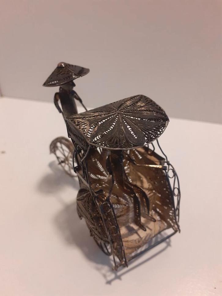 Vintage Zilveren Riksja Miniatuur, Antiek en Kunst, Kunst | Niet-Westerse kunst, Ophalen