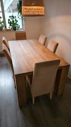 Prachtige eikenhouten eettafel (200x100x78 cm), Ophalen, Zo goed als nieuw, Hout, 6 tot 8 stoelen