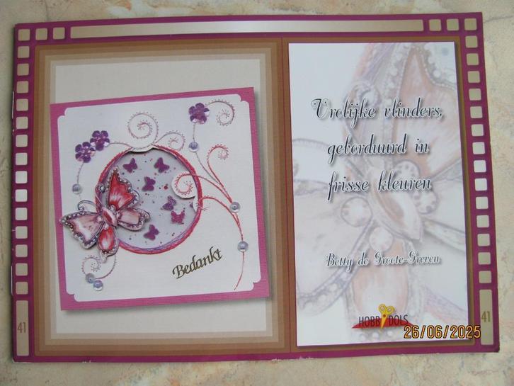 NIEUW boekje VLINDERS kaart BORDUREN 41 de Groote HobbyDols, Hobby en Vrije tijd, Kaarten | Zelf maken, Nieuw, Overige typen, Overige thema's