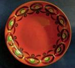 Oranje vintage bord, schaal, sierbord; 20 cm doorsnee, Antiek en Kunst, Antiek | Keramiek en Aardewerk, Ophalen of Verzenden
