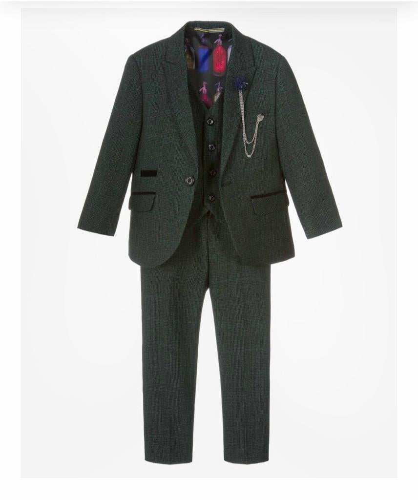 3-delig groen kinderpak van House of Cavani mt 10, Ophalen of Verzenden, Zo goed als nieuw, Setje, Jongen