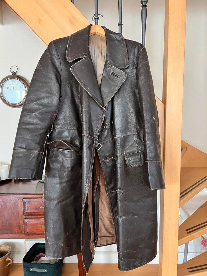 Groli Antieke Leren Jas - Solex/Motor, Kleding | Heren, Jassen | Zomer, Gedragen, Maat 52/54 (L), Bruin, Ophalen