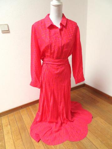X37 TARA JARMON nieuwe jurk 30% zijde roze oranje 40 beschikbaar voor biedingen