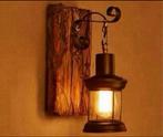 Alessio Wandlamp lantaarn brons op plank Vintage industrieel, Glas, Nieuw, Ophalen of Verzenden, H