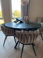 Marmeren eettafel + stoelen, Huis en Inrichting, Tafels | Eettafels, Ophalen, Zo goed als nieuw, Rond, 100 tot 150 cm