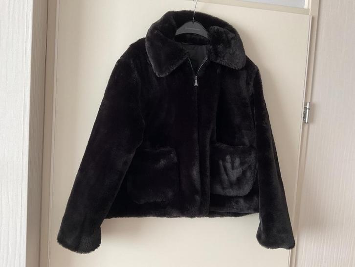 Bontjasje, Kleding | Dames, Jassen | Winter, Zo goed als nieuw, Maat 42/44 (L), Zwart, Ophalen