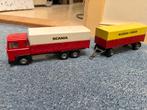 Tekno scania met aanhanger 1:50, Ophalen of Verzenden, Gebruikt, Bus of Vrachtwagen, Tekno