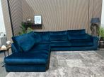 “GRATIS LEVERING”  Grote Velvet blauwe hoekbank! 310x250, Huis en Inrichting, Banken | Bankstellen, Overige maten, Hoekbank, Ophalen of Verzenden