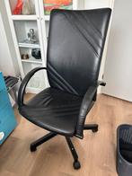 Zwart leren bureau stoel, Ophalen, Gebruikt, Zwart