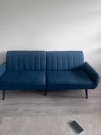 Bank bed 205 cm lang blauw, Huis en Inrichting, Driepersoons, 75 tot 100 cm, Ophalen of Verzenden, Zo goed als nieuw