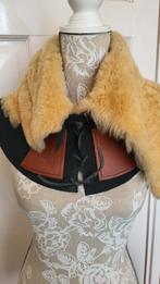 Leren bontkraag, Ophalen of Verzenden, Zo goed als nieuw, Zwart