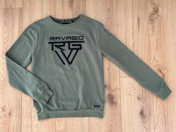 Als nieuw stoere Ravagio trui sweater mosgroen zwart 164 176 beschikbaar voor biedingen
