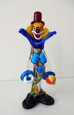 Glazen beeldje clown met rode hoed en bal Murano 3679-c, Ophalen of Verzenden