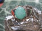 Smaragd 7 karaat zilver zegelring, Sieraden, Tassen en Uiterlijk, Ringen, Ophalen, 19 tot 20, Zo goed als nieuw, Dame of Heer